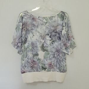 Ted Baker Sheer Floral Blouse, Size 3